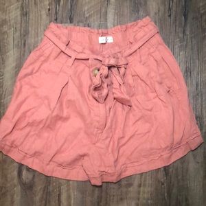 Pink paper bag shorts